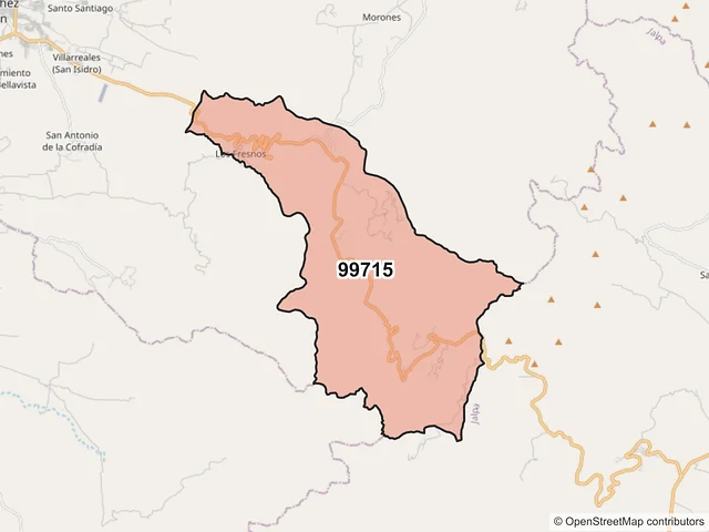 Mapa del código postal 99715, Tlaltenango de Sánchez Román, Zacatecas