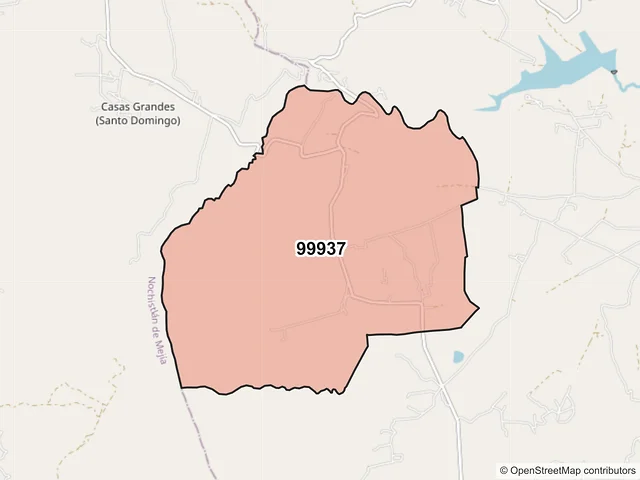Mapa del código postal 99937, Apulco, Zacatecas