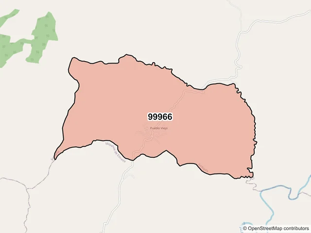 Mapa del código postal 99966, Juchipila, Zacatecas