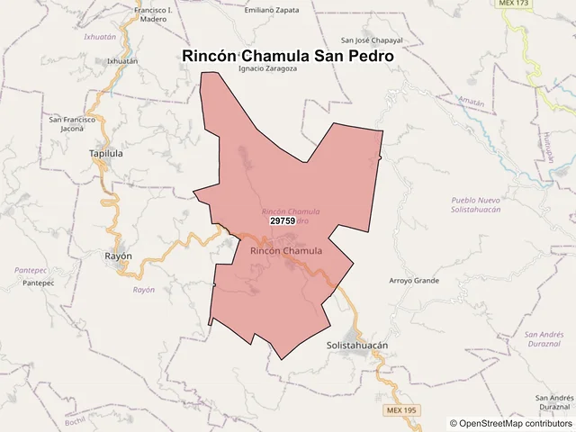Mapa de códigos postales de Rincón Chamula San Pedro, Chiapas