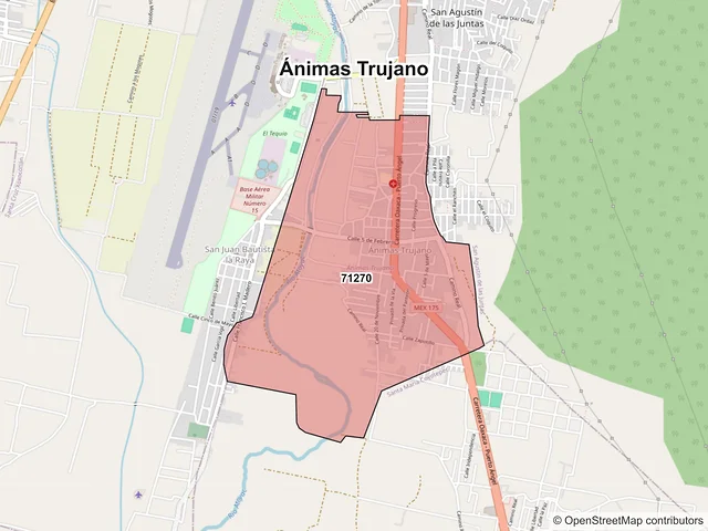 Mapa de códigos postales de Ánimas Trujano, Oaxaca
