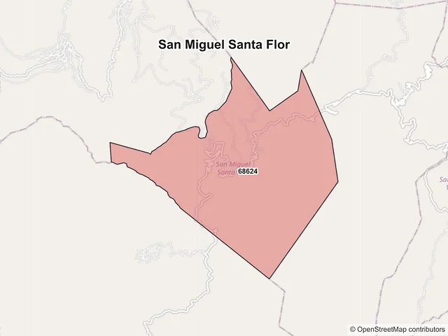 Mapa de códigos postales de San Miguel Santa Flor, Oaxaca