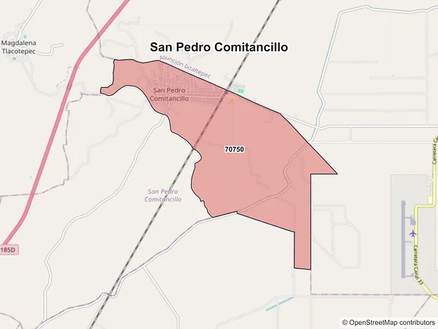 Mapa de códigos postales de San Pedro Comitancillo, Oaxaca