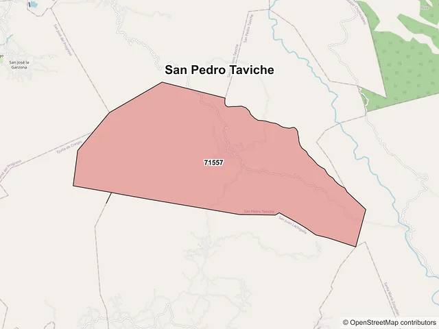 Mapa de códigos postales de San Pedro Taviche, Oaxaca