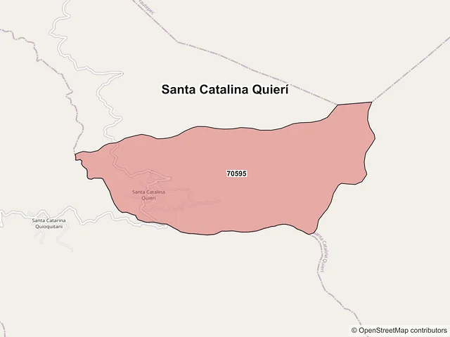 Mapa de códigos postales de Santa Catalina Quierí, Oaxaca