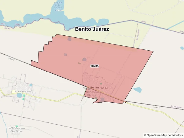 Mapa de códigos postales de Benito Juárez, Tlaxcala